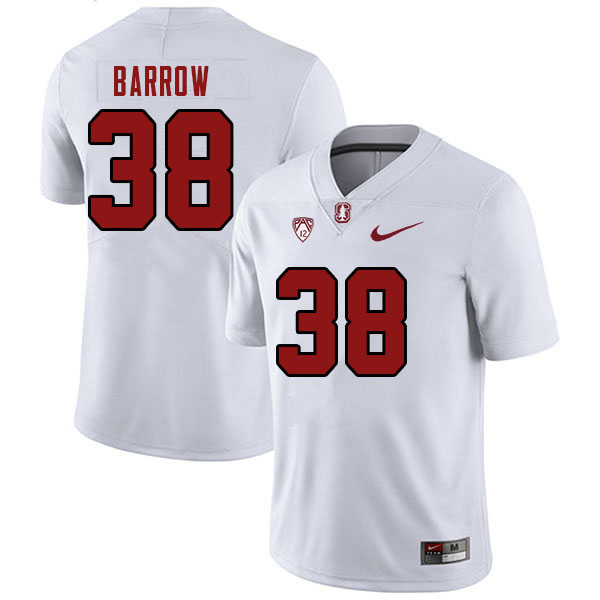 Men #38 Brendon Barrow Stanford Cardinal College Football Jerseys Stitched Sale-White